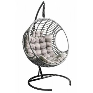 Кресло подвесное Лондон арт. CN950-МТ2023 цв. корзины серый, цв. подушки серый