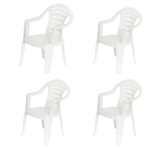 Кресло садовое 40х39х79 см пластик белый