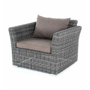 Кресло садовое 4SIS Капучино ручное плетение, из искусственного ротанга, алюминиевый каркас, сиденье с мягкими подушками YH-C1130W-3 graphite графит