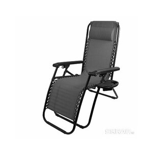 Кресло шезлонг CHO-137-14 люкс С подставкой черный 993163 С-П