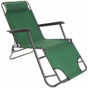 Кресло-шезлонг Maclay туристический 153 х 60 х 79 см, до 100 кг, зеленый