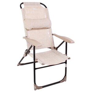 Кресло-шезлонг складное, 750x590x1090мм, цвет песочный К2/ПС 2425291
