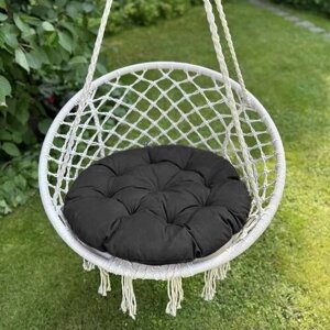 Круглая подушка для садовых качелей Билли, напольная сидушка 60D черная