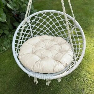 Круглая подушка для садовых качелей Билли, напольная сидушка 60D, кремовая