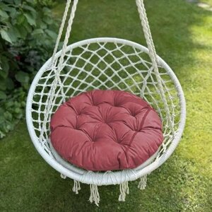 Круглая подушка для садовых качелей Билли, напольная сидушка 60D, малиновая