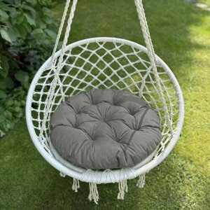 Круглая подушка для садовых качелей Билли, напольная сидушка 60D, серая