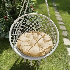 Круглая подушка для садовых качелей Вилли, напольная сидушка 60D, бежевый