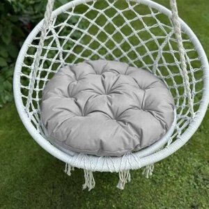 Круглая подушка для садовых качелей Вилли, напольная сидушка 60D, светло-серый