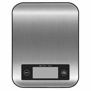 Кухонные весы с электронным дисплеем CK652 5000 г/1 г, серебристые