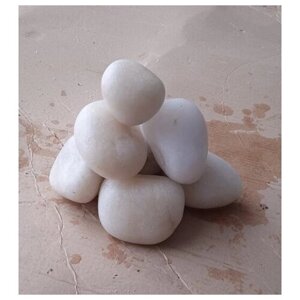 Кварц белый крепкий окатыш (размер 7-15 см) камни для бани и сауны коробка 10 кг