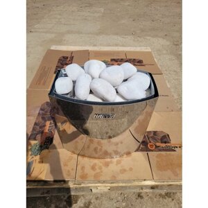 Кварц шлифованный камни для бани сауны средний размер для печей в коробке 10 кг