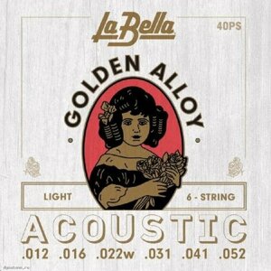 LA BELLA 40PS Golden Alloy 80/20 Light 12-52 струны для акустической гитары