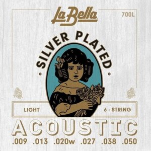 La Bella 700L - комплект посеребренных струн для акустической гитары 009-050