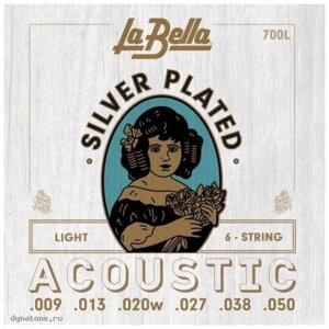 La Bella 700L Silver-Plated Light 9-50 струны для акустической гитары