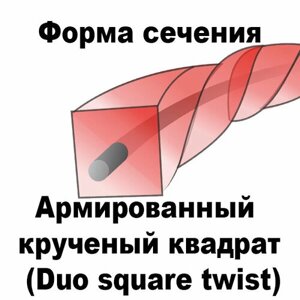 Леска для триммера армированный DUO SQUARE TWIST (квадрат крученный) ф3,3 мм х 15 м МD-STARS DSQT 33-15
