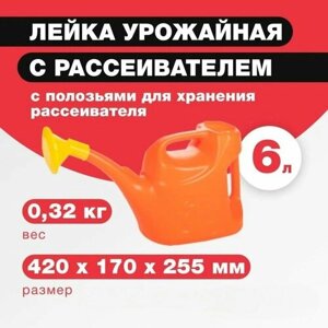 Лейка пластиковая Радиан 6,0 л с рассеивателем "Урожайная" цвет микс