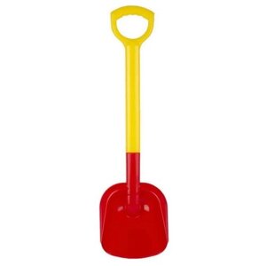 Лопата детская, с пластиковой ручкой, для снега и песка, красная, размер лопаты - 18 х 9 х 66 см.
