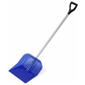 Лопата для уборки снега Альтернатива М8833, с алюминиевым черенком, 430 x 420 мм, синяя