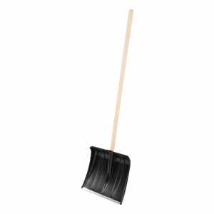 Лопата для уборки снега пластиковая, 380х350х1370 мм, деревянный черенок 61697