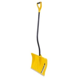 Лопата для уборки снега желтая Эксперт Викинг 460*350мм, эргономическая ручка, незамерзающее покрытие усиленная