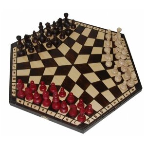 Madon Шахматы На троих большие коричневый игровая доска в комплекте