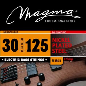 MAGMA / Аргентина Magma Strings BE166N - Струны для 6-струнной бас-гитары 30-125, Серия: Nickel Plated Steel, Калибр: 30-45-65-80-100-125, Обмотка: круглая, никелирован