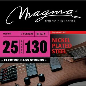 Magma Strings BE177N - Струны для 7-струнной бас-гитары 25-130, обмотка круглая, никелированная сталь