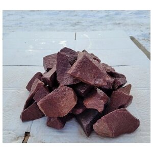 Малиновый кварцит колотый камни для бани и сауны высший сорт 4-8 см 10 кг