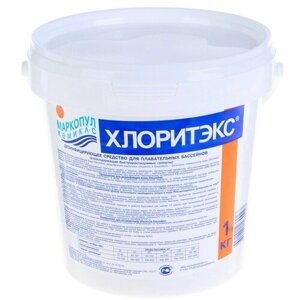 Маркопул Кемиклс Дезинфицирующее средство "Хлоритэкс", для воды в бассейне, гранулы, 1 кг
