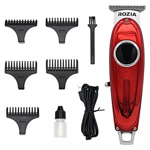 Машинка для стрижки волос Rozia, Профессиональный триммер для стрижки волос, для бороды, усов, Красный