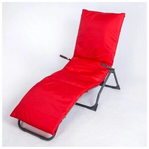 Матрас для шезлонга WOWPUFF подушка водоотталкивающая 195х63х3.5 см, 195х63х3.5 см, до 100 кг, красный