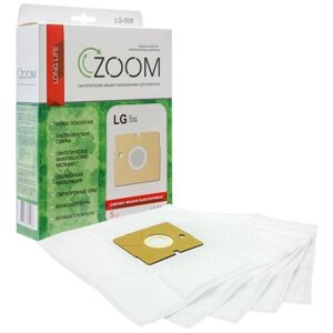 Мешки-пылесборники ZOOM синтетические 5 шт для пылесоса LG V-C4064 TURBO