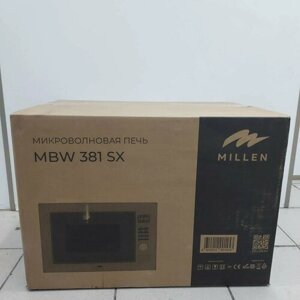 Микроволновая печь встраиваемая Millen MBW 381 SX, объем 25 л , Мощность гриля 1000 Вт, черное стекло, Решётка для гриля, Таймер