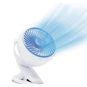 Мини портативный вентилятор на прищепке Fan cool mist с увлажнителем воздуха, белый