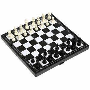 Мини шахматы / Настольная игра / Шахматы дорожные 12х12 см, в блистере