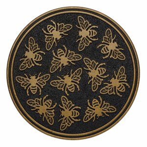 Мобильная плитка-коврик для садовых дорожек Пчелка, круглый d-30 золотой, плитка резиновая садовая