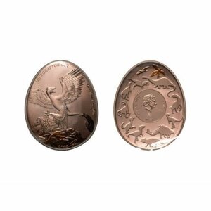 Монета 20 центов Динозавры в Азии - Микрораптор в капсуле и запайке. Самоа, 2022 г. в. Proof