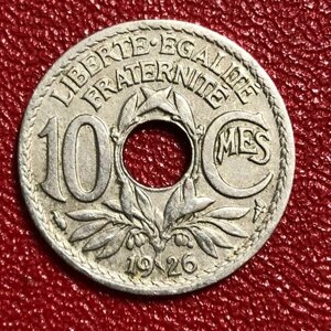 Монета Франция 10 Сантимов 1926 год #1-11