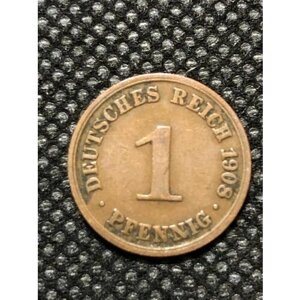 Монета Германия 1 пфенниг 1908 год №7