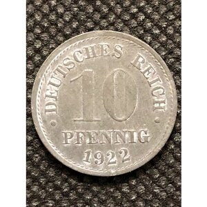 Монета Германия 10 пфеннигов 1922 год # 4-3