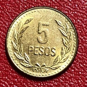 Монета Колумбия 5 песо 1993 год #1-11