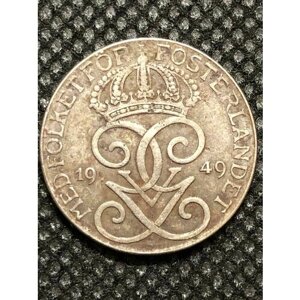 Монета Швеция 2 эре 1949 год #3-4