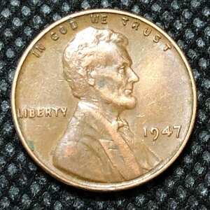 Монета США 1 цент 1947 год #5-1