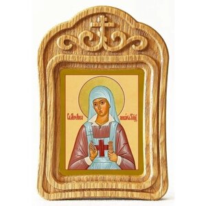 Мученица Аполлинария Тупицына, икона в резной деревянной рамке