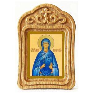 Мученица Мария Персидская, икона в резной деревянной рамке
