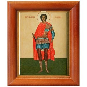 Мученик Севастиан Римский, икона в рамке 8*9,5 см