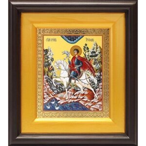 Мученик Трифон Апамейский, икона в широком деревянном киоте 16,5*18,5 см
