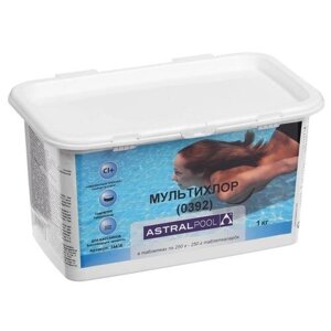 Мультихлор AstralPool для дезинфекции воды и предотвращения появления водорослей и мутности в бассейнах, таблетки, 1 кг. В упаковке шт: 1
