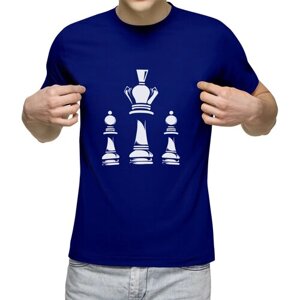 Мужская футболка «Шахматы. Шахматные фигуры. Для шахматиста»L, синий)