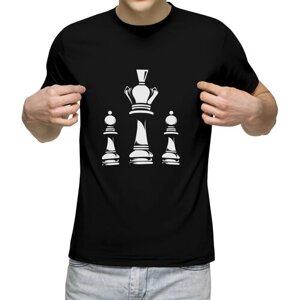 Мужская футболка «Шахматы. Шахматные фигуры. Для шахматиста»M, черный)